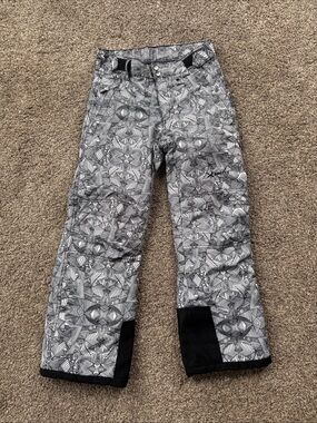 Arctix Youth Medium Black & White Patterned Snow Pants Snowboard Ski EUC